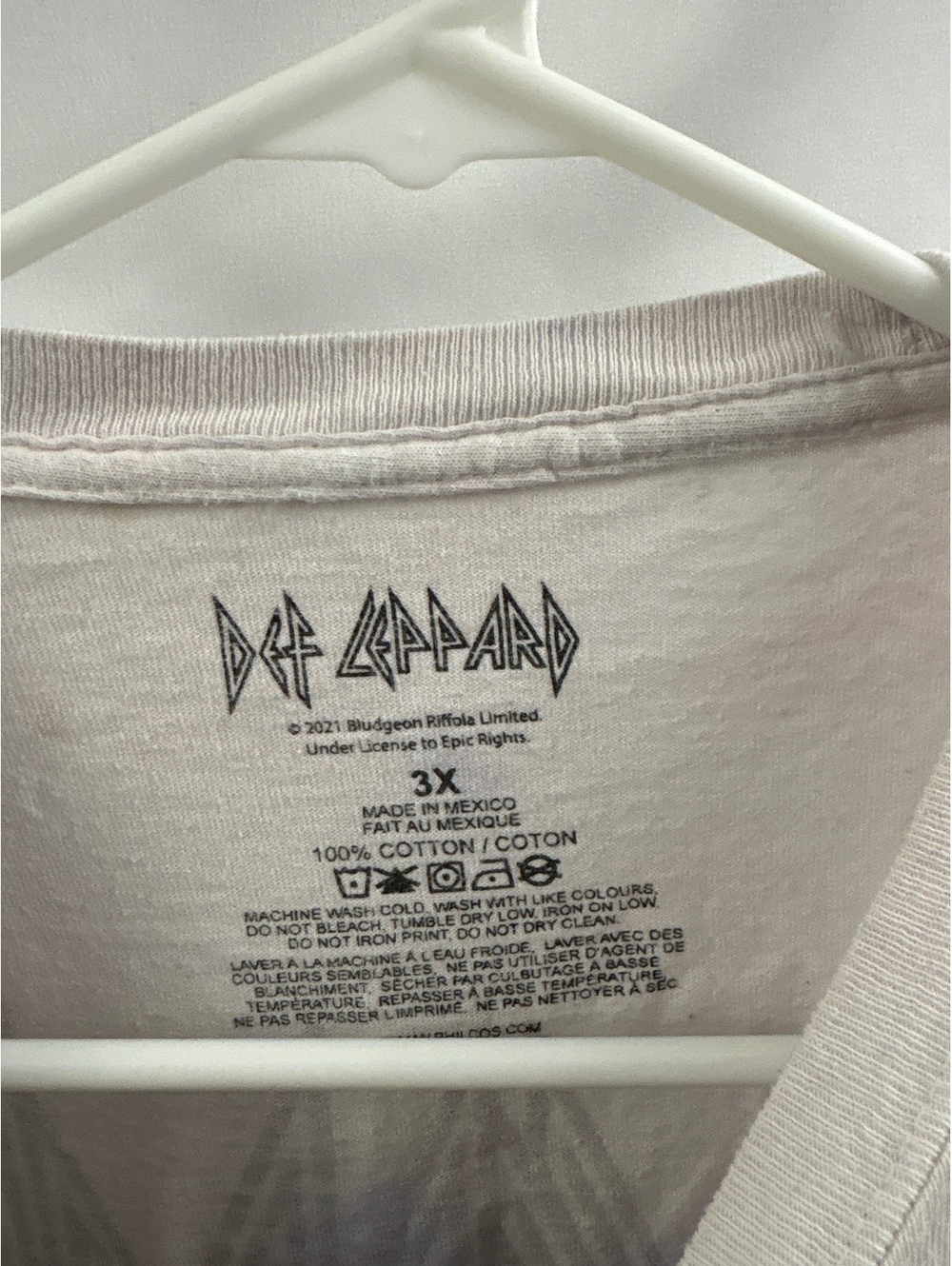 Def Leppard High 'N' Dry Men’s Light Purple Blue Long Sleeve Graphic T-Shirt 3XL - Picture 4 of 8